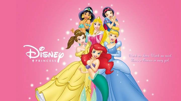 Disney Princess On Pink Background
