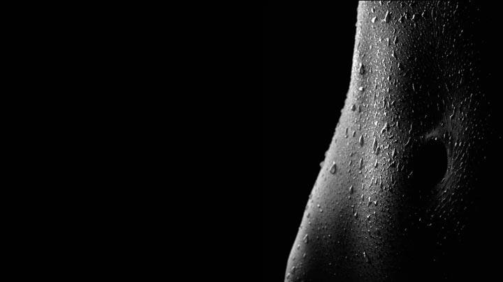 Skin With Water Drops Black n White