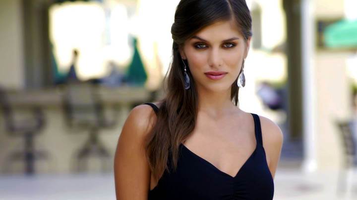 Anahi Gonzales In Black Dress Smiling