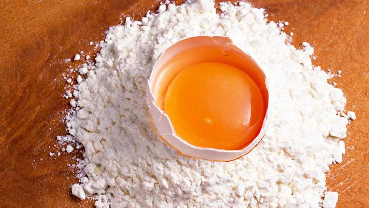 Broken Egg On Flour