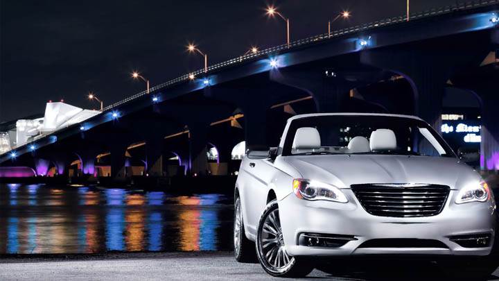 2011 Chrysler 200 Convertible Near Bridge In Night