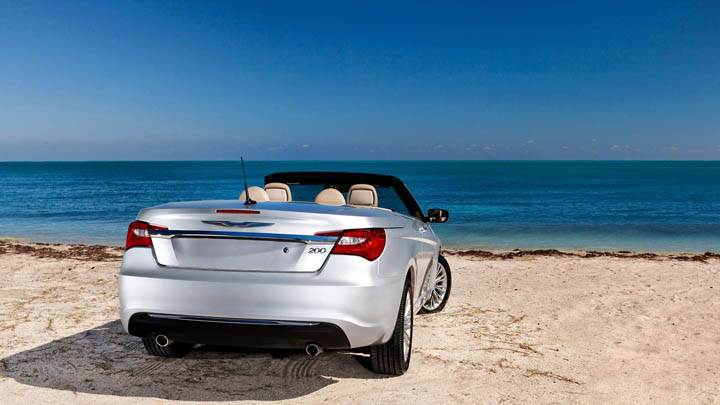 Back Pose 2011 Chrysler 200 Convertible Near Beach