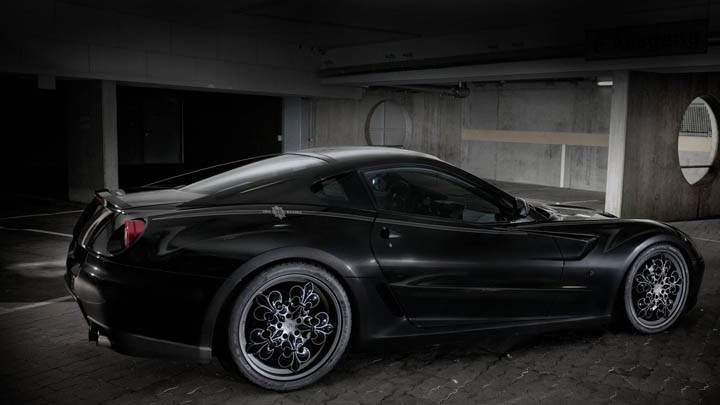 Black Ferrari 599 GTB Fiorano Standing In parking
