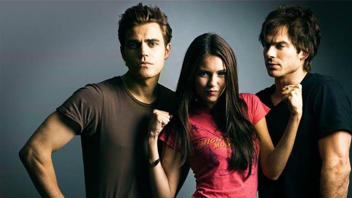 Elena in Pink Top With Stefan Damon