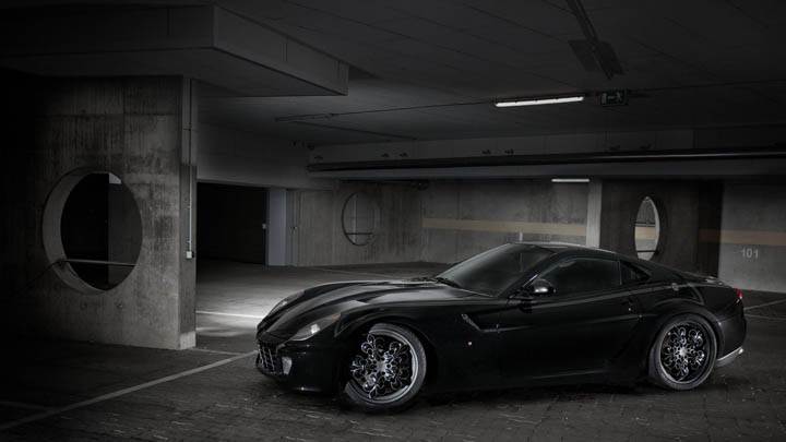 Ferrari 599 GTB Fiorano In Black Color Side Pic
