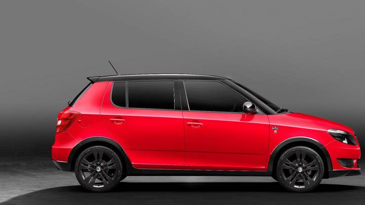 Red Color 2011 Skoda Fabia Monte Carlo Side Pose