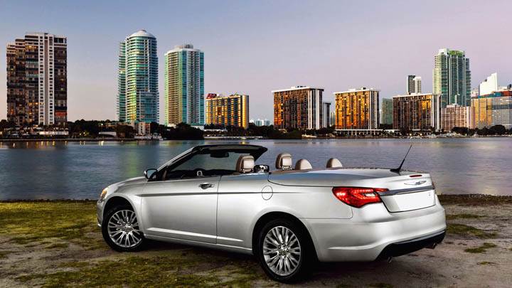 Silver 2011 Chrysler 200 Convertible Side