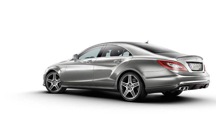 Silver 2012 Mercedes-Benz CLS63 AMG Back Pose