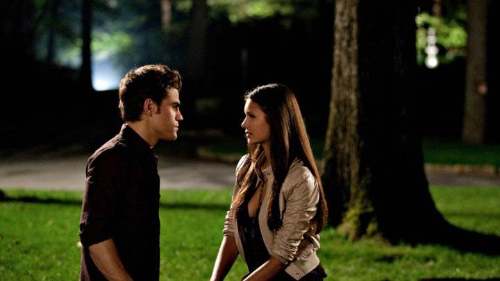 Stefan Elena Talking in Night Outside Home