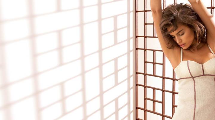 Irina Shayk Good Morning in White Dress