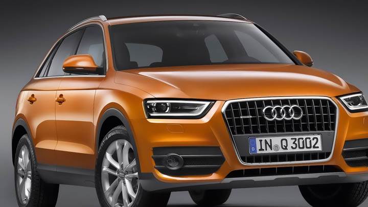 2012 Audi Q3 Front Pose in Orange Color
