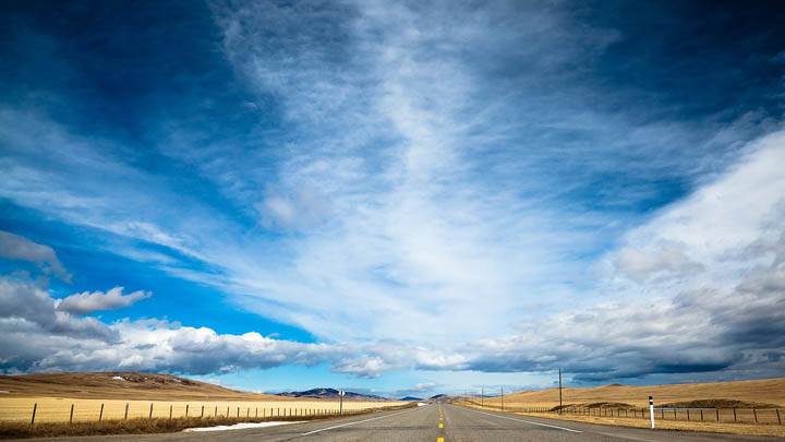 Blue Road And Sky