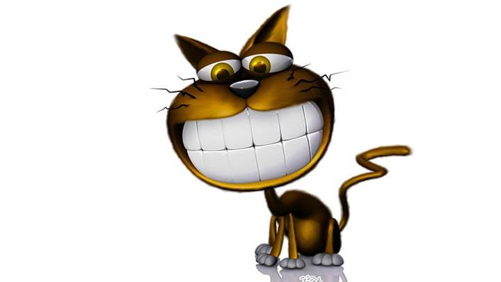 A 3D Cat Showing Teeth in Anger