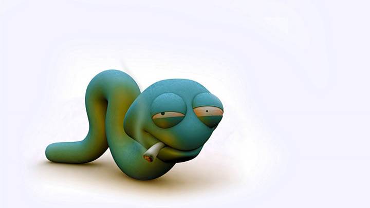 A 3D Snail in Cool Mood With Ciggerete