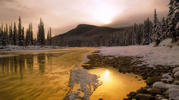 Bow River Rocky Mountains Canada