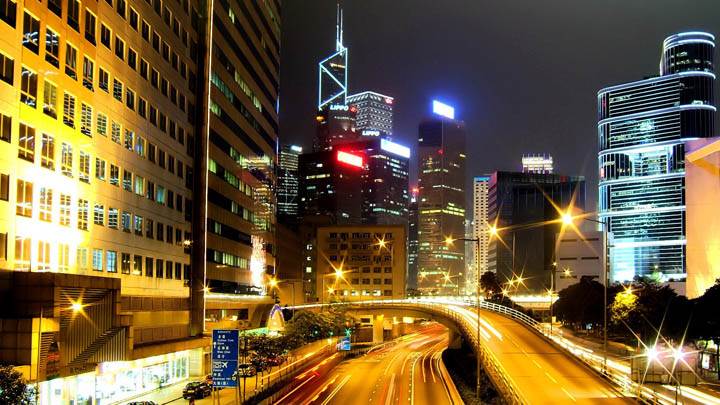 Busy Street In Night