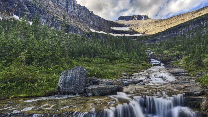 Cascading Waterfall, Glacier National Park, Montana