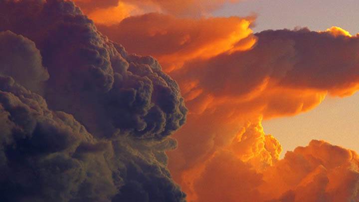 Cumulus Clouds at Sunset