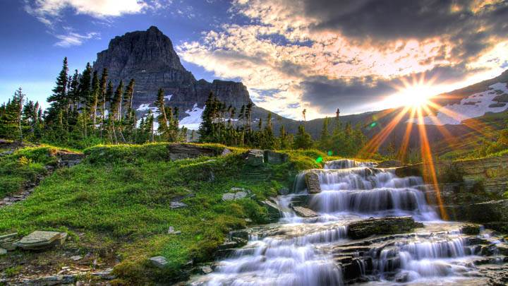 Logan Pass at Sunset, Glacier National Park, Montana