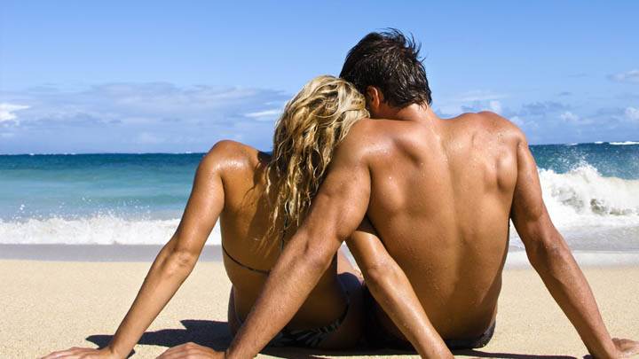 Loving Couple Near Beach