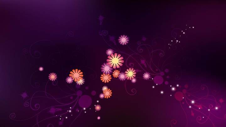 Purple Abstract Flowers