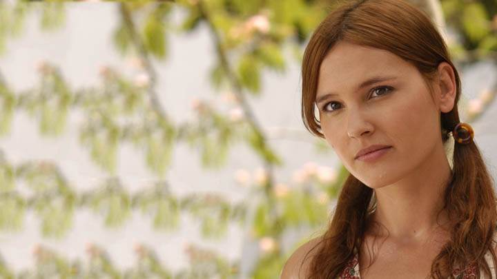 Virginie Ledoyen In White Dress Smiling Closeups
