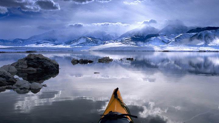 Winter Kayaking, Mono Lake, California