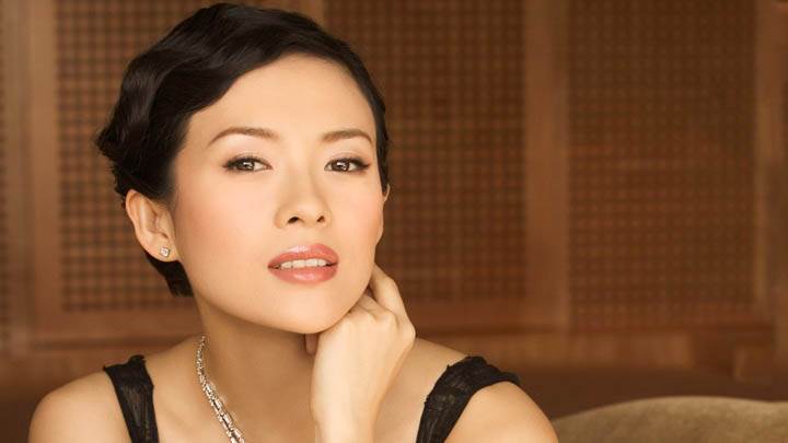 Zhang Ziyi Red Lips Face Closeup Photoshoot