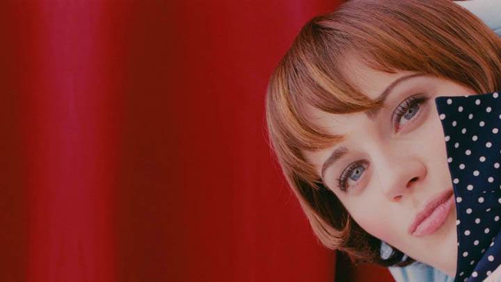 Zooey Deschanel Pink Lips Face Closeup