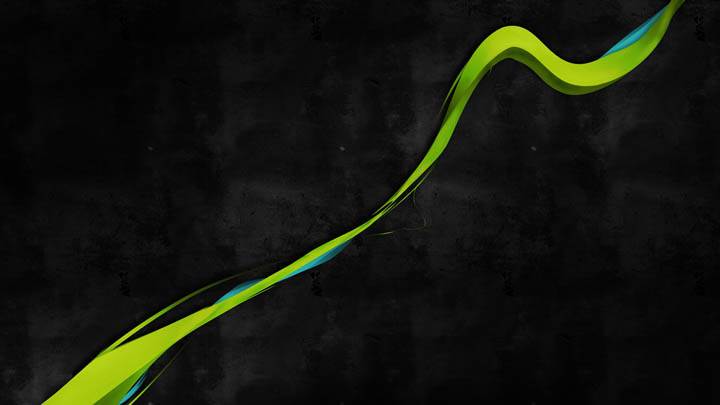 A Green Line On Black Background