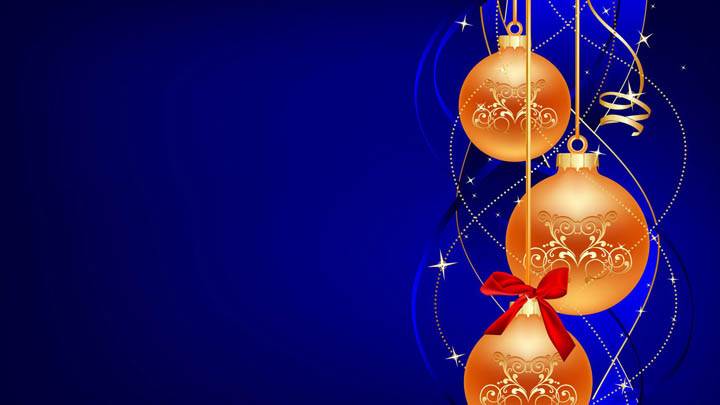 Bulbs For Christmas Day On Blue Background