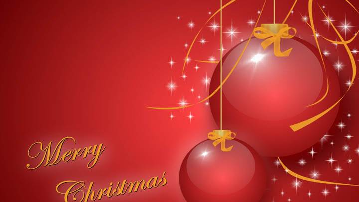 Merry Christmas Red Baloons & Background