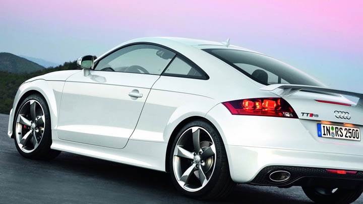 Side Back Pose of Audi TT-RS in White