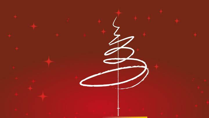 White Curly Line On Red Background