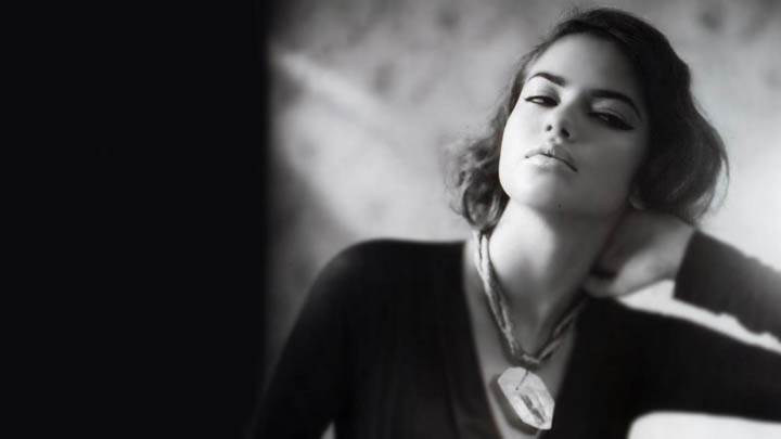 Adriana Lima Black & White in Lazy Pose