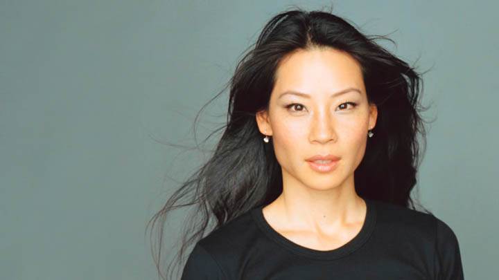 Lucy Liu in Black T-shirt Closeup