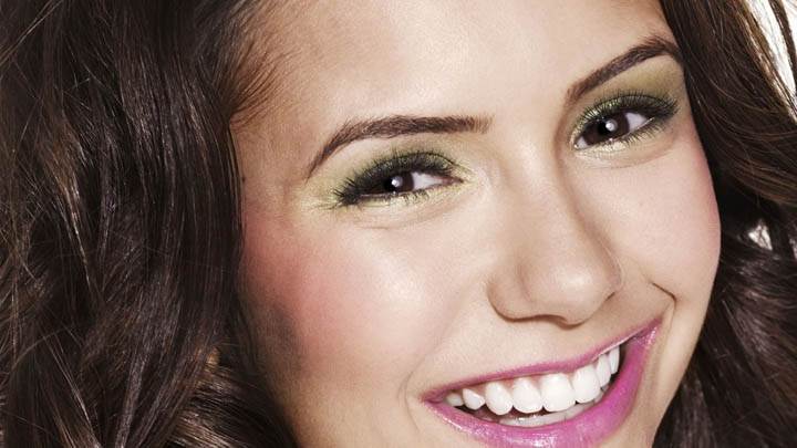 Nina Dobrev Sweet Smile & Pink Lips Face Closeup