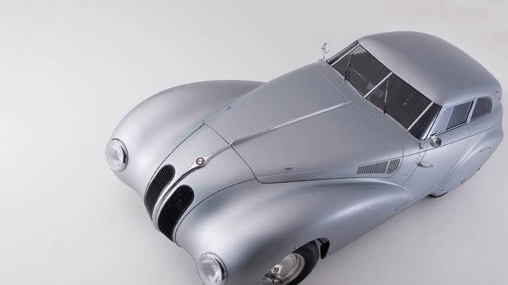 1936 BMW 328 Silver Color Top Front Pose