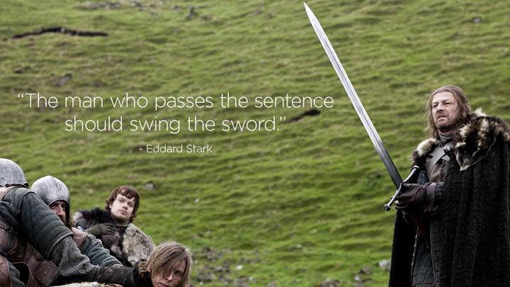 Game Of Thrones – Sean Bean With Sword Near Mountain