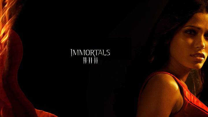 Immortals – Freida Pinto Side Pose Photoshoot