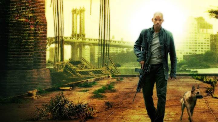 Will Smith With Dog In I Am Legend
