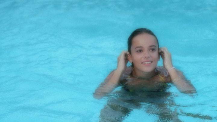Alizee Jacotey Smiling In A Pool