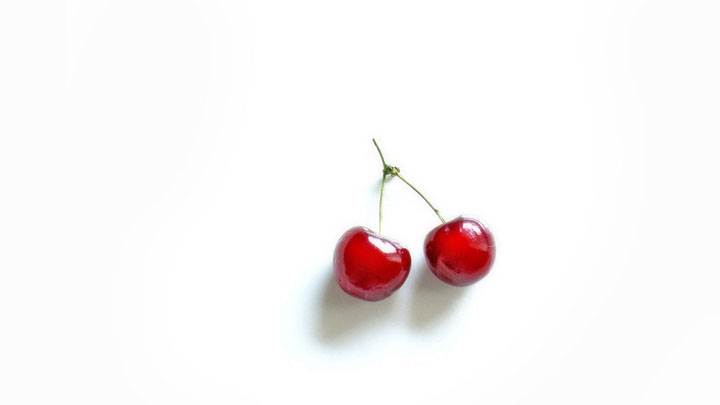 Red Cherry On White Background