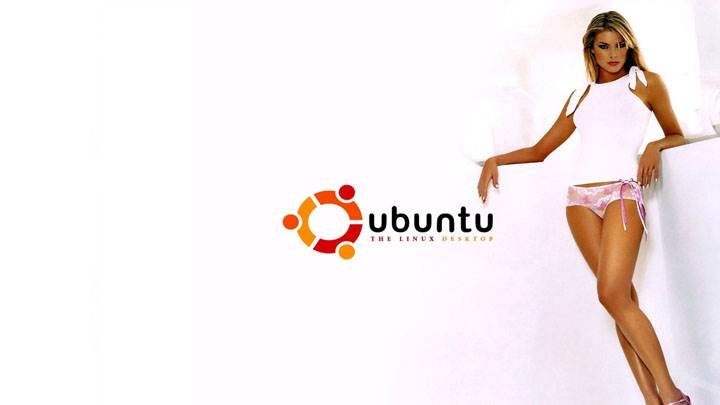 Girl In Ubuntu Ad & White Background