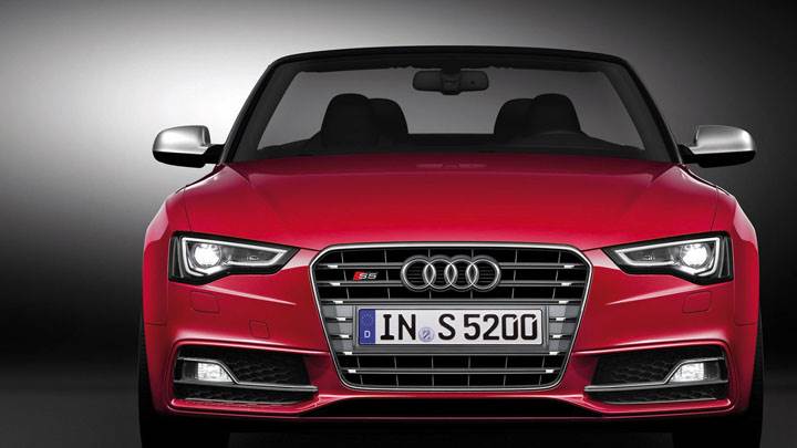 2012 Audi S5 Cabriolet Front View in Red Color