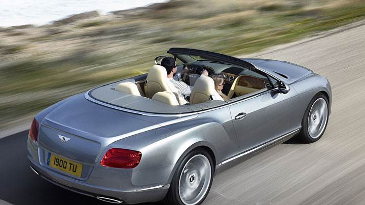 2012 Bentley Continental GTC Silver Back Side