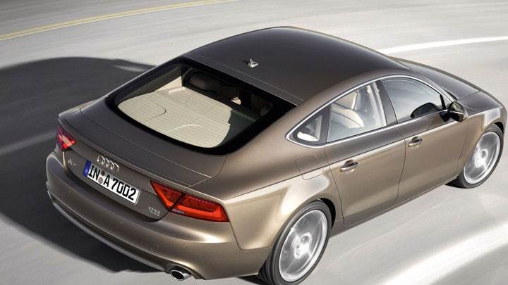 Audi A7 Sportback Back Side Top Running on Highway