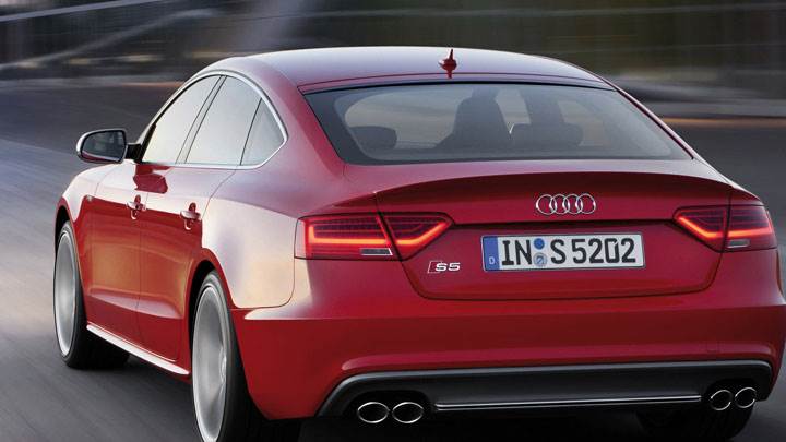 Back View of Red 2012 Audi S5 Sportback