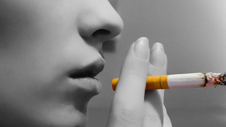 Black N White Picture Of Girl Smoking