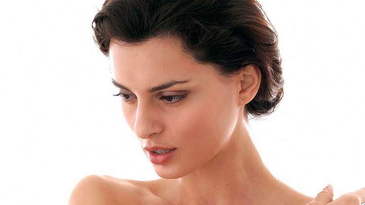 Catrinel Menghia Looking Lazy Face Closeup